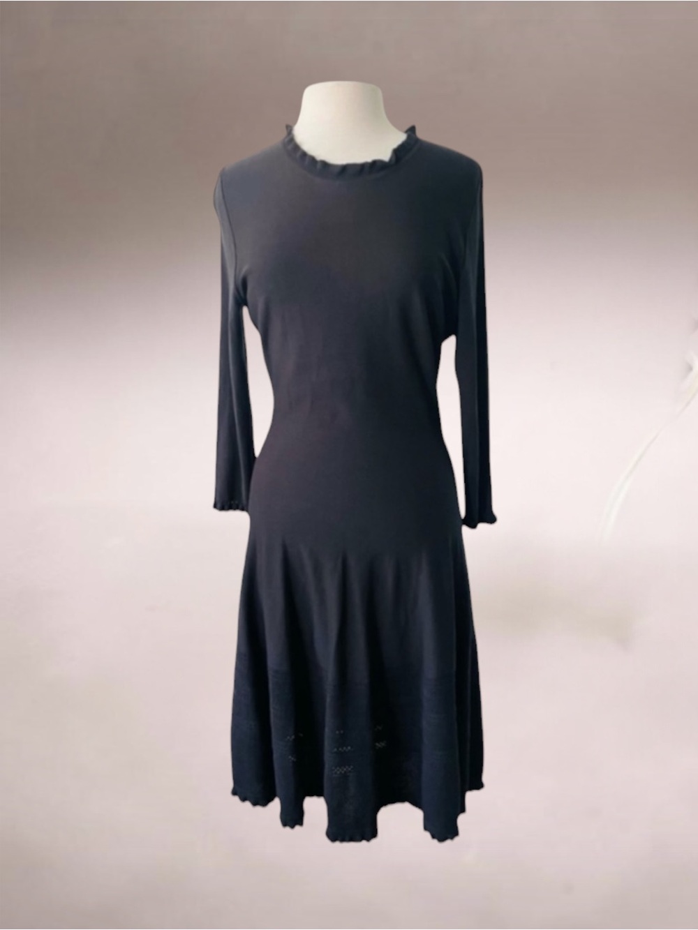 KATE SPADE KNIT BLACK LONG SLEEVE DRESS SIZE LARGE